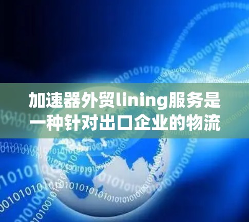 加速器外贸lining服务是一种针对出口企业的物流和运输解决方案，旨在提高客户从国内到国际市场的运输效率和客户满意度。以下是对该服务的详细说明
