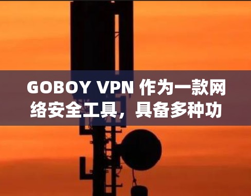 GOBOY VPN 作为一款网络安全工具，具备多种功能，能够帮助用户保护隐私、匿名 browsing 以及 securely access internet。以下是其主要功能的详细分析